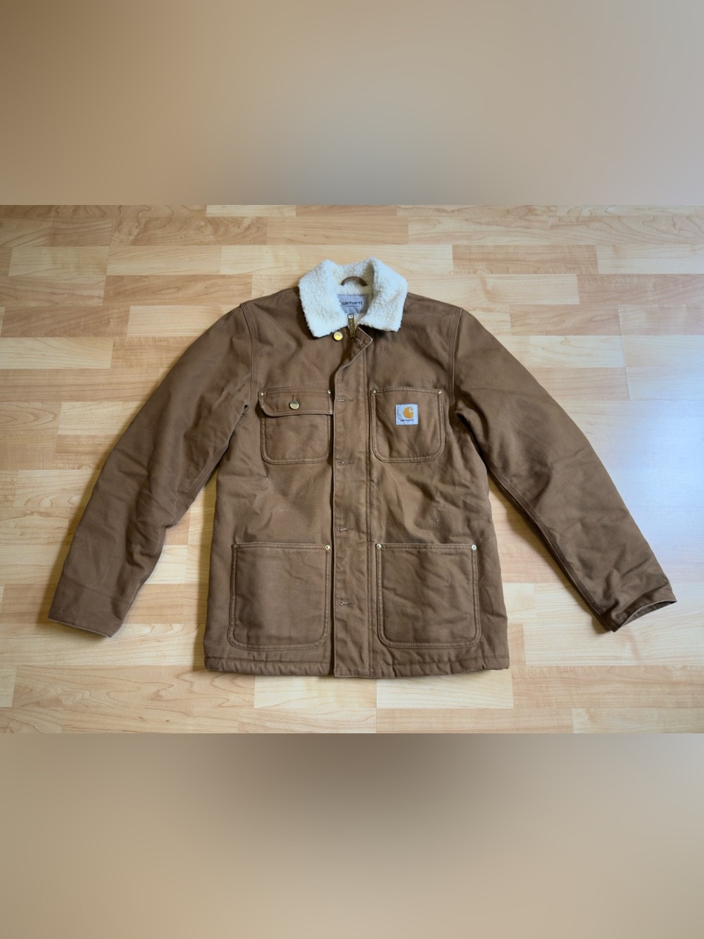 Men's Carhartt WIP Sherpa Lined Fairmount Chore Coat - Size XS (Tan Duck Canvas)